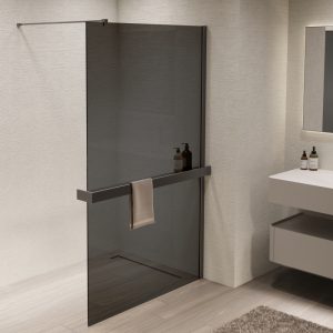 Душевая перегородка Vincea Walk-In Вороненая сталь / Тонированное